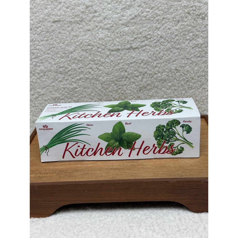 TotalGreen Kitchen Herbs Complete Grow Kit Terracotta Pots Basil Chives Parsley